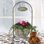 Gift Deluxe Large Welcome Cyclamen and Ivy Basket Stand with Teddy Bear