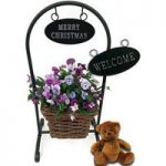 Own Use Deluxe Christmas Welcome Basket & Teddy Bear