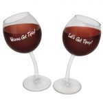 Set of 2 Tipsy Wine Glasses