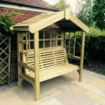 Cottage 3 Seater Arbour with Trellis Back and Sides.