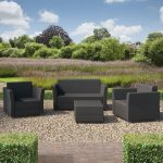 Verona Outdoor Graphite Grey 4-Piece Sofa Set
