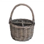 Antique Wash Round 4 Section Cutlery Basket