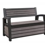 Keter Hudson 227L Wood-Texture Storage Bench (Espresso)