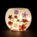 ‘Pressed Flowers’ Oval Vase with Warm White LEDs – Red