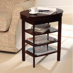 Swivel Top Side Table in Mahogany Style Finish