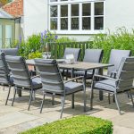 LG Outdoor Milan 8 Seat Extendable Set with Cushioned Armchairs