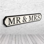 Mr & Mrs Vintage Road Sign