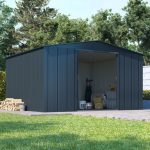 BillyOh Partner Top Shed Apex Roof Metal Shed – 8×10 Apex Anthracite