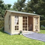 BillyOh Riley Log Cabin Summerhouse – 12×8 Georgian DBL Door 19mm