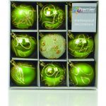 Premier Christmas Apple Green Decorated Bauble Balls
