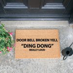 Yell Ding Dong for Attention Door Mat