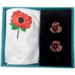 Poppy Handkerchief and Cufflink Set