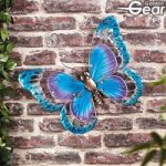 Metal/Glass Butterfly Wall Art
