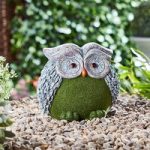 Flocked Effect Owl Garden Ornament