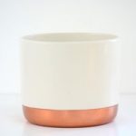 Two-tone Ceramic Pot – White & Rose Gold