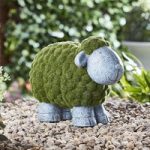 Flocked Effect Sheep Garden Ornament